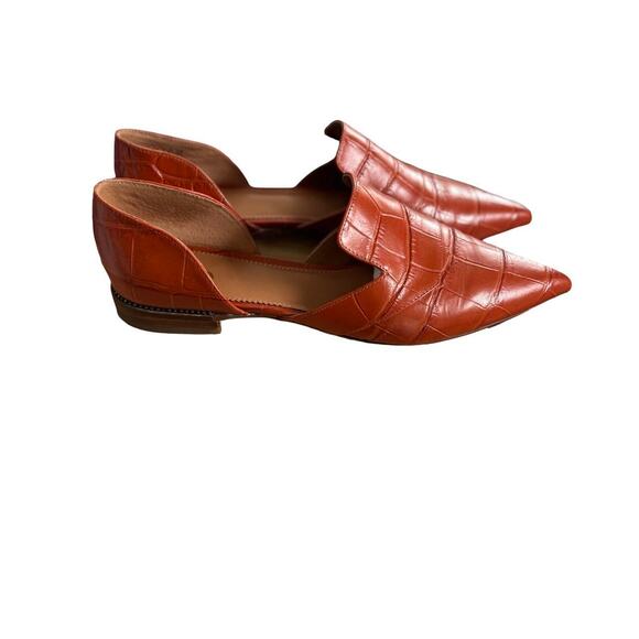 Franco Sarto Burnt Orange Croc Loafers - Picture 7 of 8